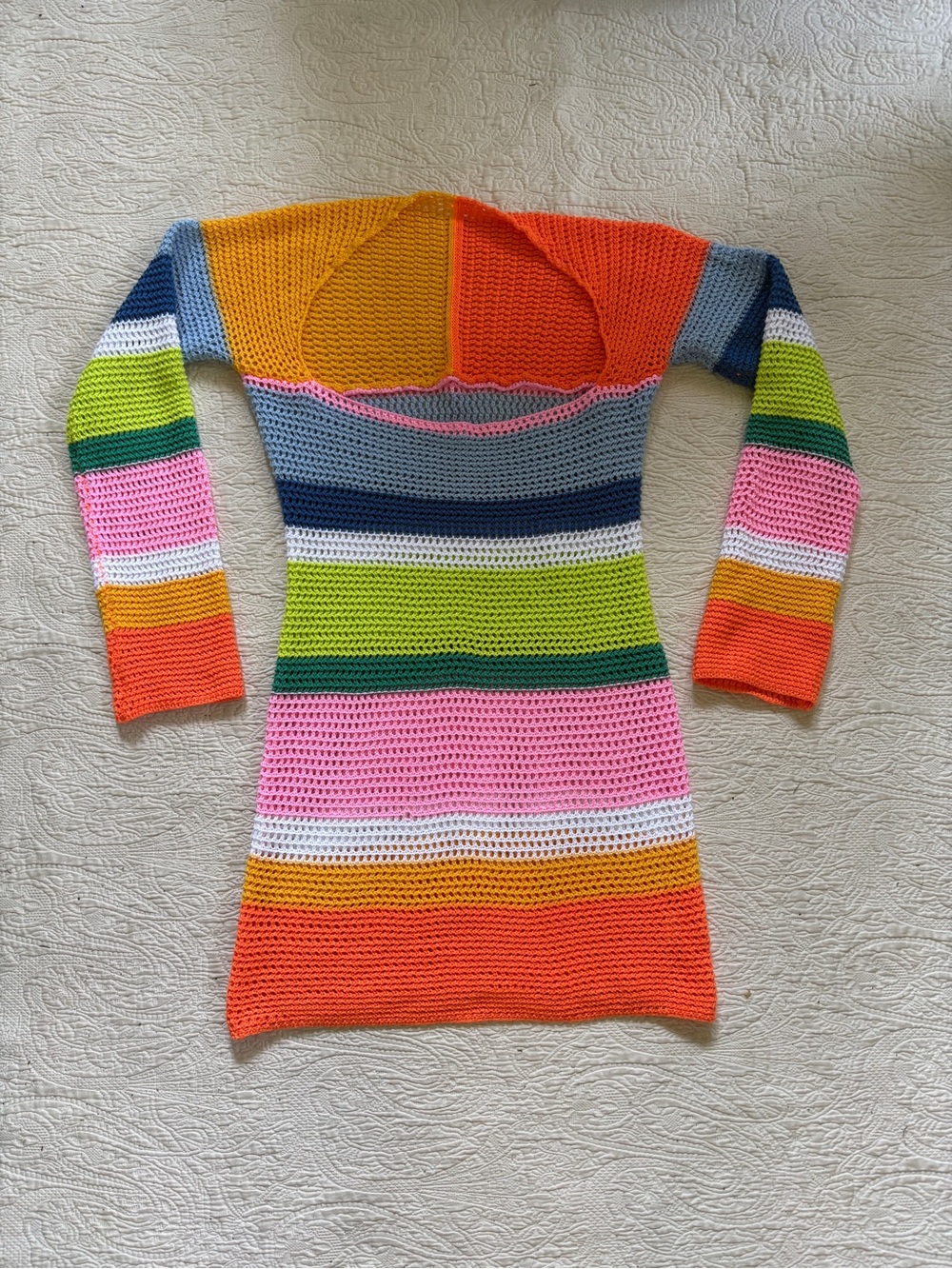 Women’s Striped Knit Sweater Dress  / Coverup - Multicolor - size Medium